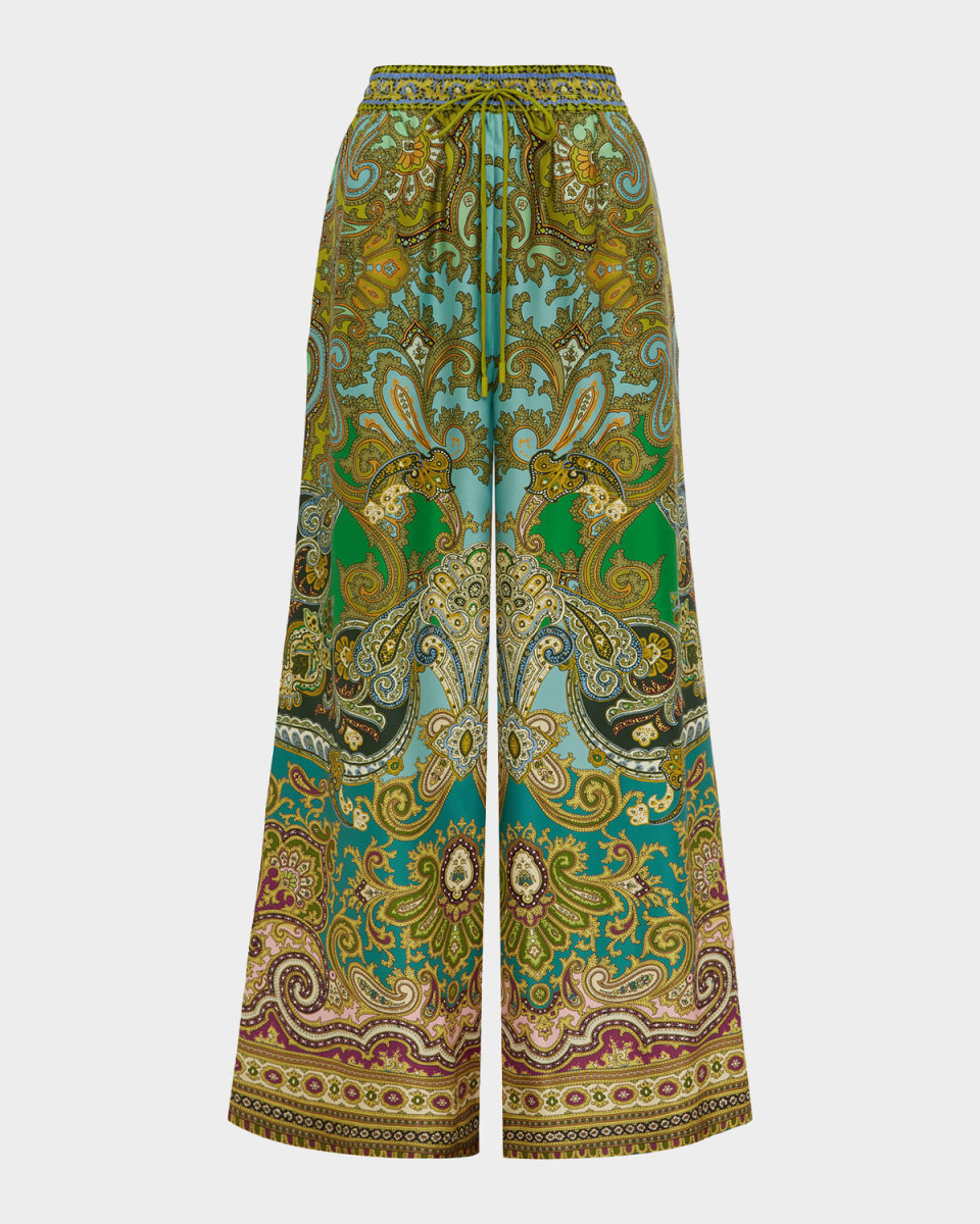 Clemenza Wide-Leg Silk Pants